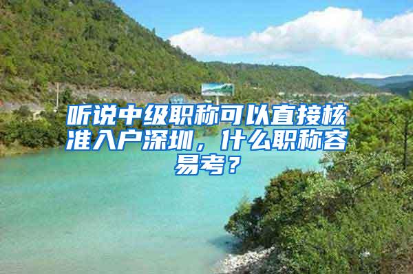 听说中级职称可以直接核准入户深圳，什么职称容易考？