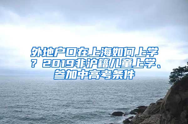 外地户口在上海如何上学？2019非沪籍儿童上学、参加中高考条件