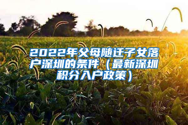 2022年父母随迁子女落户深圳的条件（最新深圳积分入户政策）