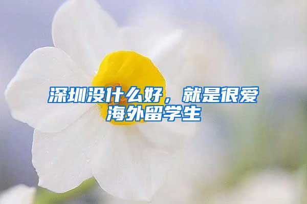 深圳没什么好，就是很爱海外留学生