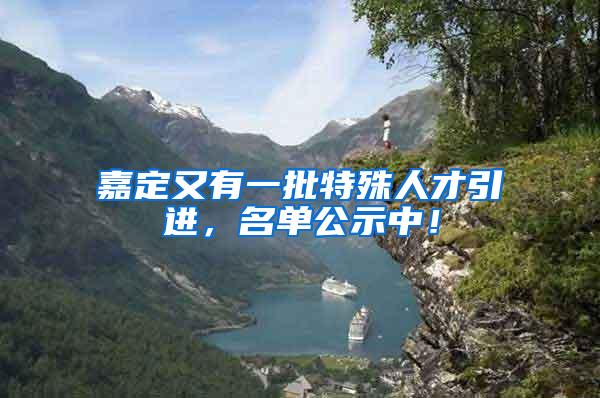 嘉定又有一批特殊人才引进，名单公示中！