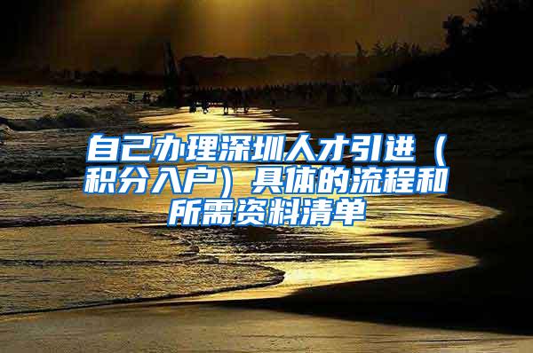 自己办理深圳人才引进（积分入户）具体的流程和所需资料清单