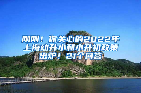 刚刚！你关心的2022年上海幼升小和小升初政策出炉！21个问答