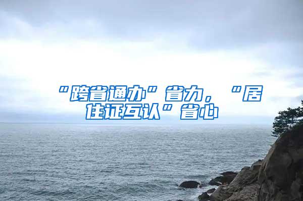 “跨省通办”省力，“居住证互认”省心