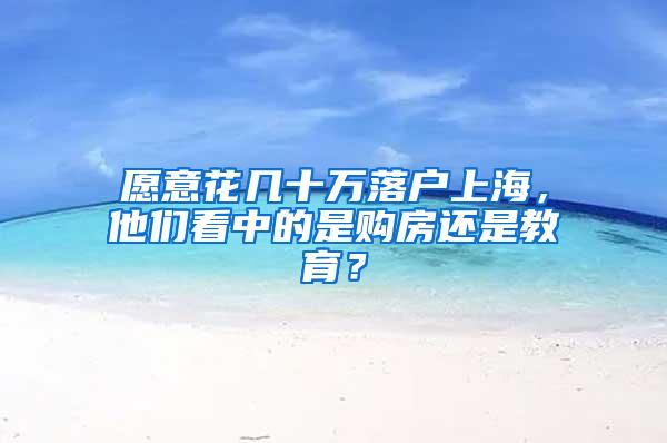 愿意花几十万落户上海，他们看中的是购房还是教育？