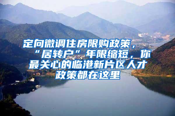 定向微调住房限购政策，“居转户”年限缩短，你最关心的临港新片区人才政策都在这里