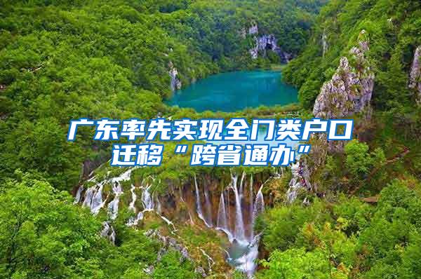广东率先实现全门类户口迁移“跨省通办”