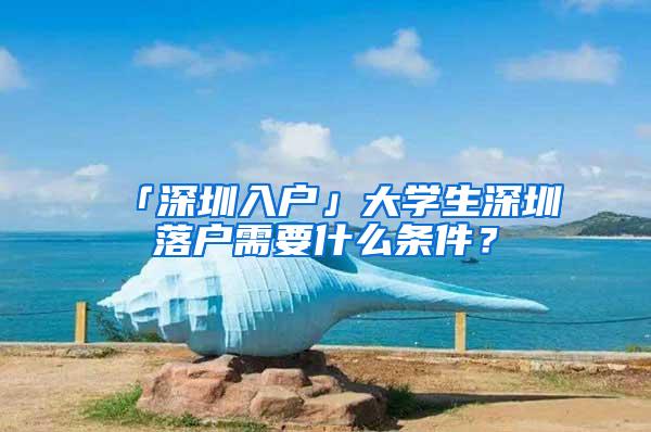 「深圳入户」大学生深圳落户需要什么条件？