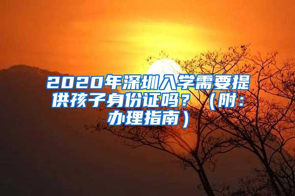 2020年深圳入学需要提供孩子身份证吗？（附：办理指南）