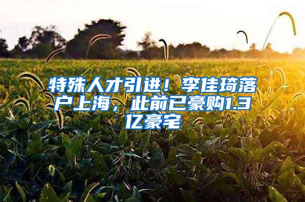 特殊人才引进！李佳琦落户上海，此前已豪购1.3亿豪宅