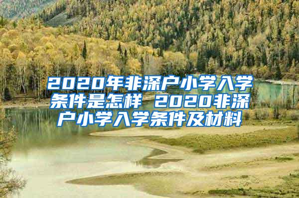 2020年非深户小学入学条件是怎样 2020非深户小学入学条件及材料