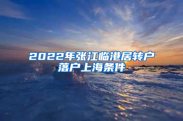 2022年张江临港居转户落户上海条件