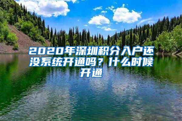 2020年深圳积分入户还没系统开通吗？什么时候开通