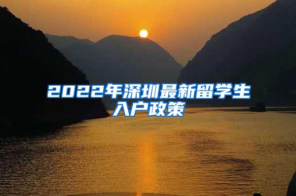 2022年深圳最新留学生入户政策