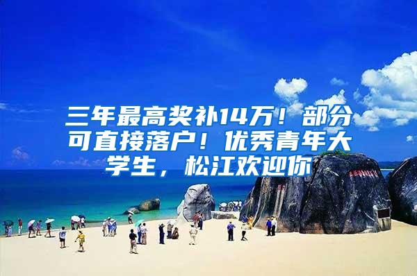 三年最高奖补14万！部分可直接落户！优秀青年大学生，松江欢迎你