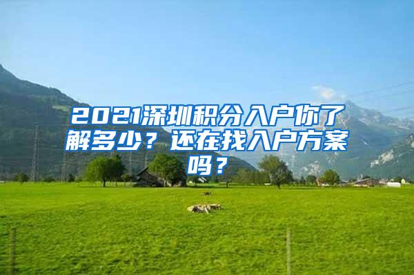 2021深圳积分入户你了解多少？还在找入户方案吗？