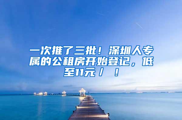一次推了三批！深圳人专属的公租房开始登记，低至11元／㎡！