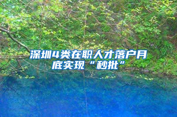 深圳4类在职人才落户月底实现“秒批”