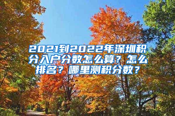 2021到2022年深圳积分入户分数怎么算？怎么排名？哪里测积分数？