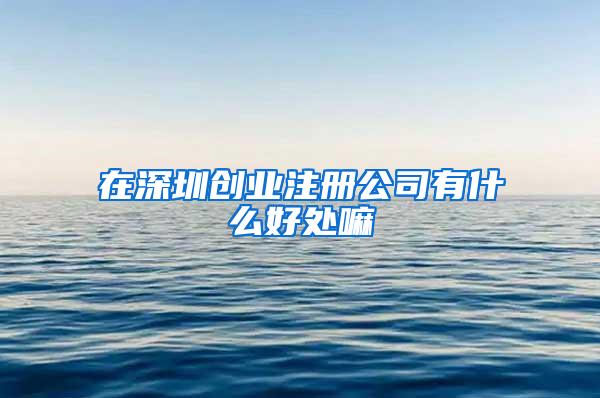 在深圳创业注册公司有什么好处嘛
