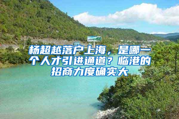 杨超越落户上海，是哪一个人才引进通道？临港的招商力度确实大