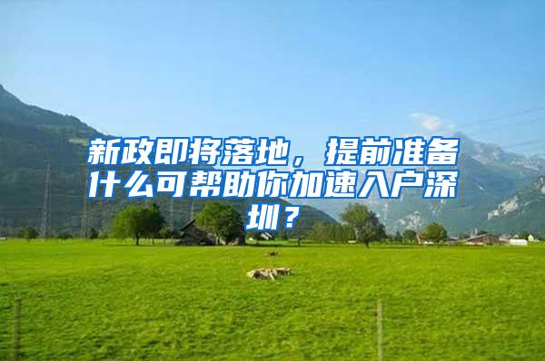 新政即将落地，提前准备什么可帮助你加速入户深圳？