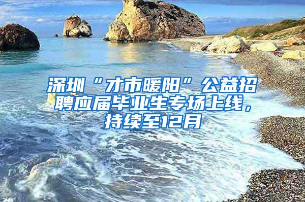 深圳“才市暖阳”公益招聘应届毕业生专场上线，持续至12月