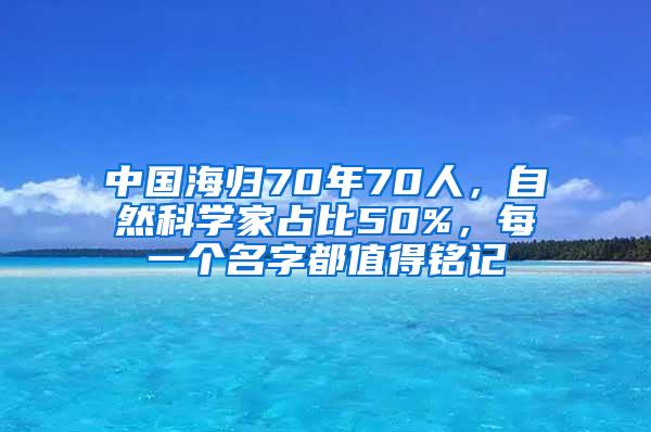 中国海归70年70人，自然科学家占比50%，每一个名字都值得铭记