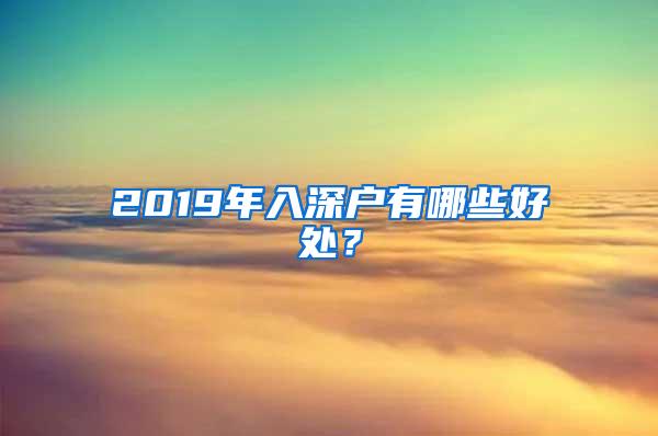 2019年入深户有哪些好处？