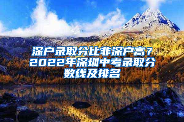 深户录取分比非深户高？2022年深圳中考录取分数线及排名