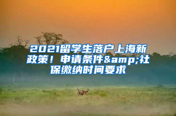 2021留学生落户上海新政策！申请条件&社保缴纳时间要求