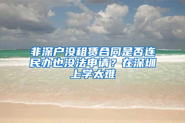 非深户没租赁合同是否连民办也没法申请？在深圳上学太难