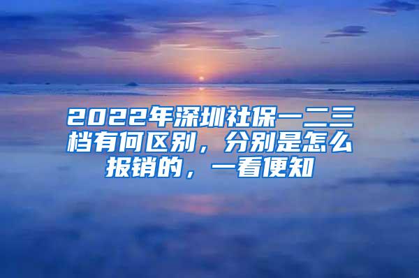 2022年深圳社保一二三档有何区别，分别是怎么报销的，一看便知