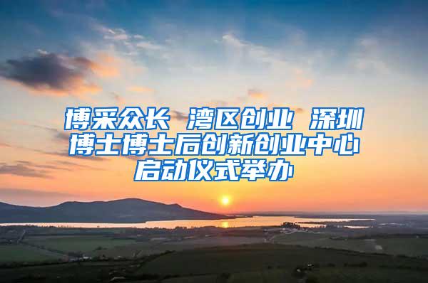 博采众长 湾区创业 深圳博士博士后创新创业中心启动仪式举办