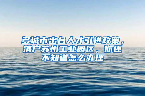 多城市出台人才引进政策，落户苏州工业园区，你还不知道怎么办理