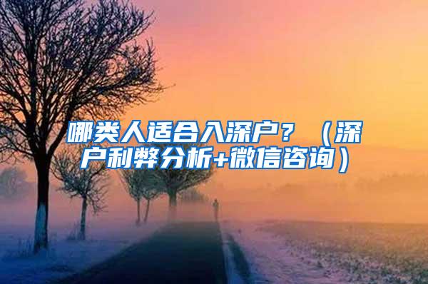 哪类人适合入深户？（深户利弊分析+微信咨询）