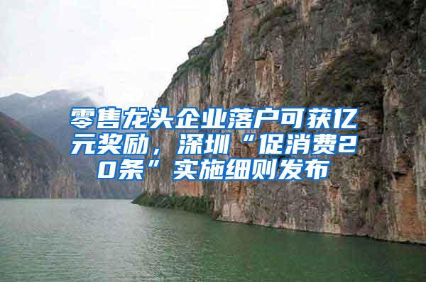 零售龙头企业落户可获亿元奖励，深圳“促消费20条”实施细则发布