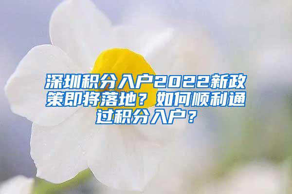 深圳积分入户2022新政策即将落地？如何顺利通过积分入户？