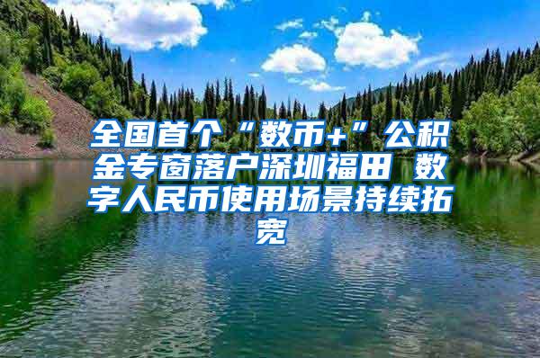 全国首个“数币+”公积金专窗落户深圳福田 数字人民币使用场景持续拓宽