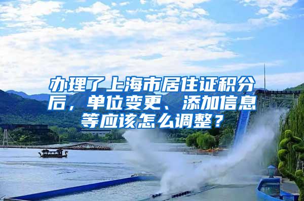 办理了上海市居住证积分后，单位变更、添加信息等应该怎么调整？