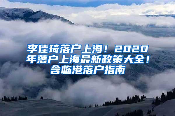 李佳琦落户上海！2020年落户上海最新政策大全！含临港落户指南