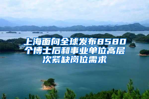 上海面向全球发布8580个博士后和事业单位高层次紧缺岗位需求