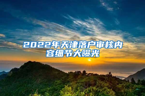 2022年天津落户审核内容细节大曝光