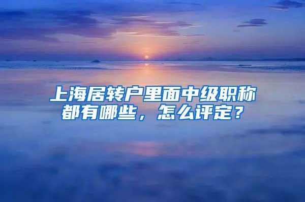 上海居转户里面中级职称都有哪些，怎么评定？
