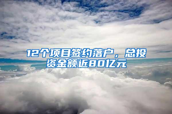 12个项目签约落户，总投资金额近80亿元