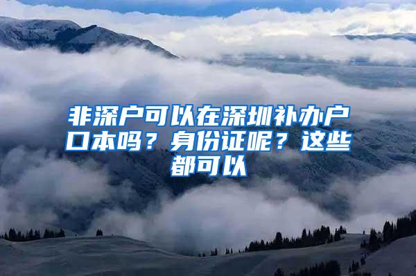 非深户可以在深圳补办户口本吗？身份证呢？这些都可以