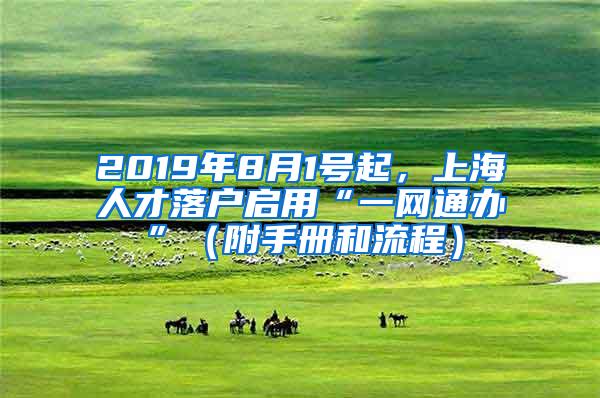2019年8月1号起，上海人才落户启用“一网通办”（附手册和流程）