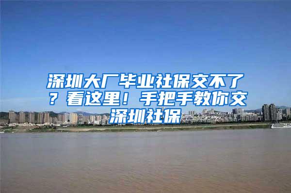 深圳大厂毕业社保交不了？看这里！手把手教你交深圳社保