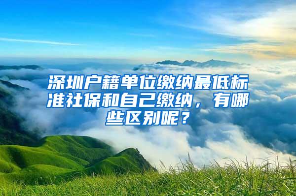 深圳户籍单位缴纳最低标准社保和自己缴纳，有哪些区别呢？