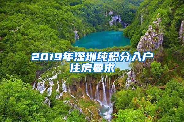 2019年深圳纯积分入户住房要求